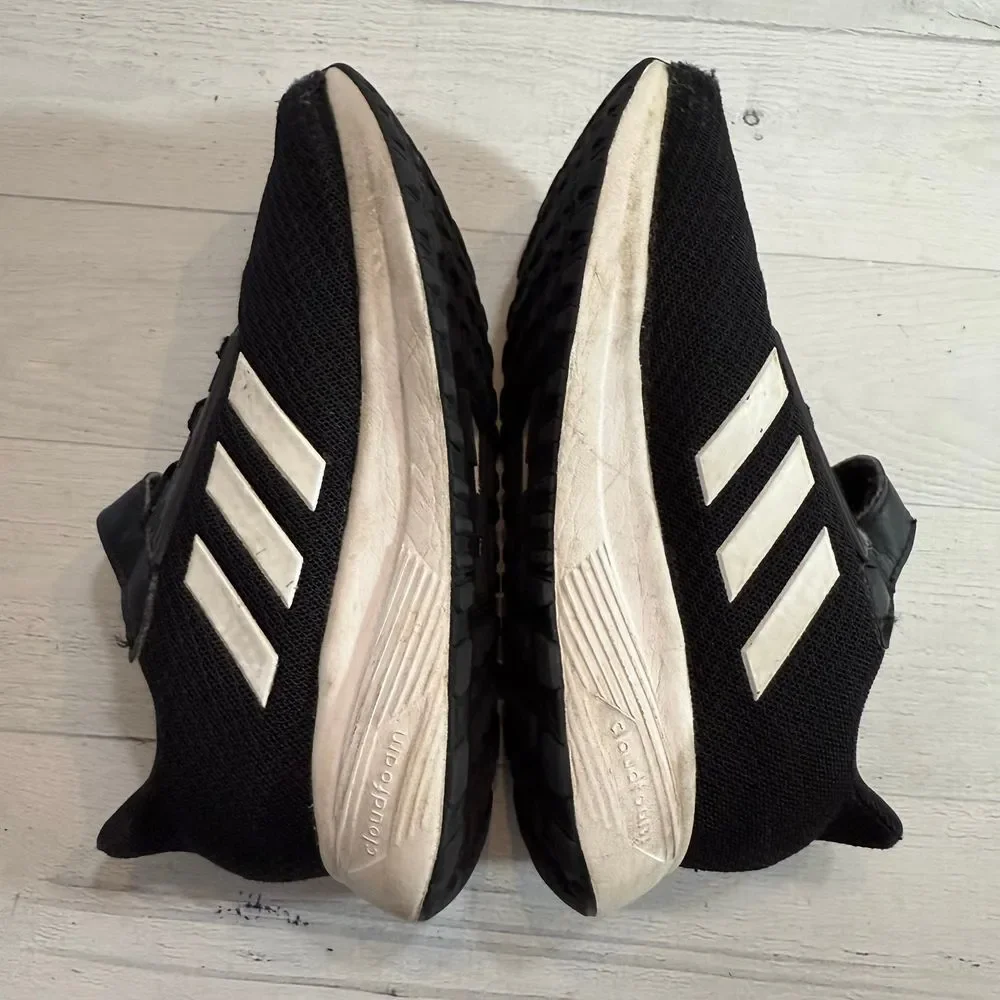Adidas kids black and white 3 stripe sneaker little kids‎ 13